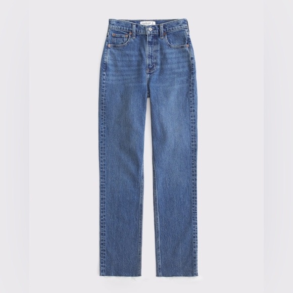 Abercrombie & Fitch Denim - Abercrombie & Fitch Medium Raw HemThe 90s Straight Ultra High Jeans sz 27 / 4 R